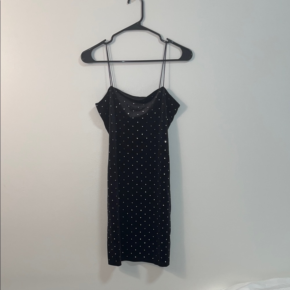 H&M Black Slip Dress with studs/rhinestones